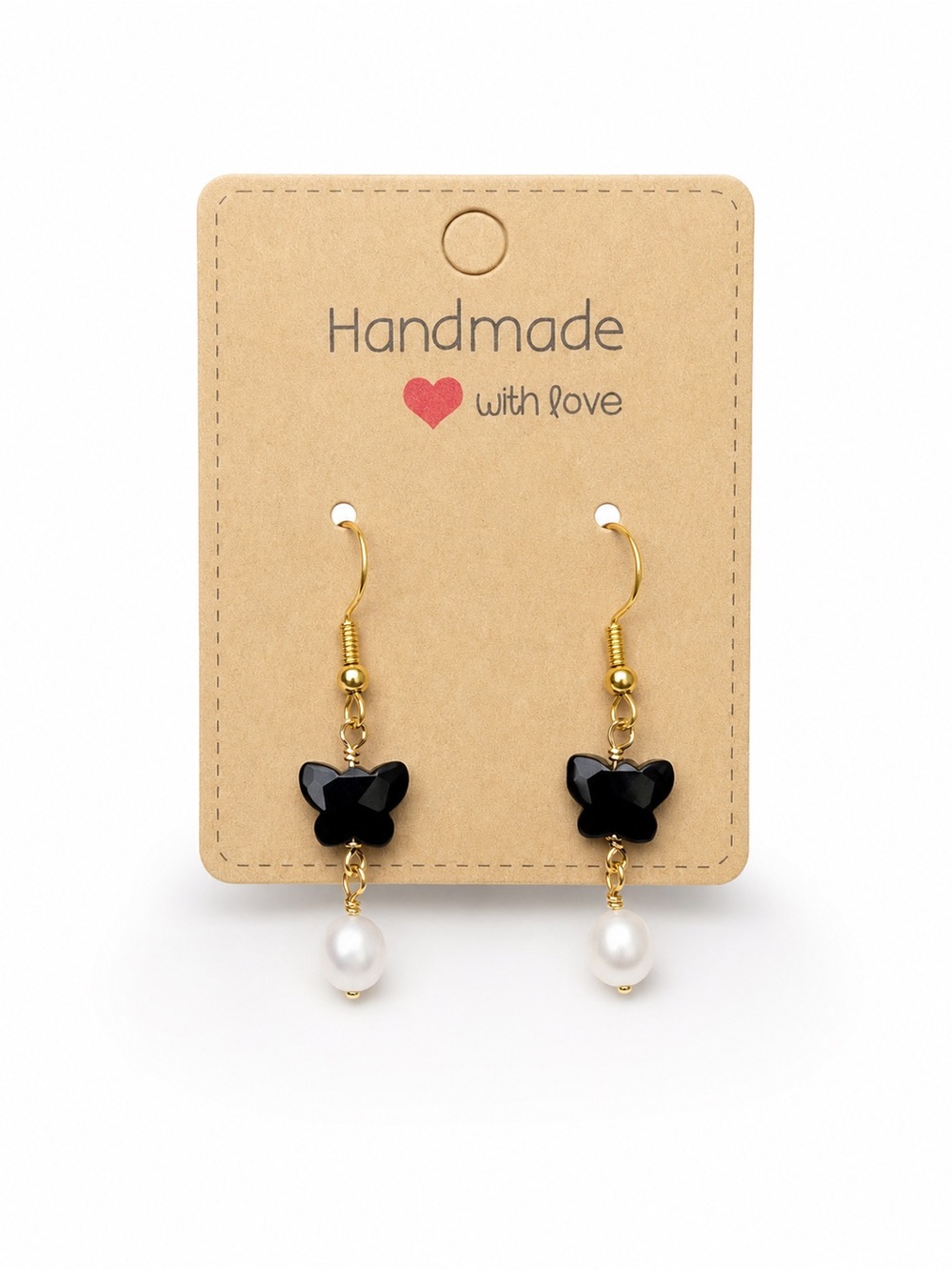 Faceted Onyx Butterfly Earrings